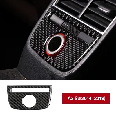 A3 S3(2014-2018) Автомобильные аксессуары для интерьера из углеродного волокна заднего сиденья прикуриватель панель автомобиля Наклейка Накладка для Audi A3 S3 - Название цвета: A3 S3(2014-2018)