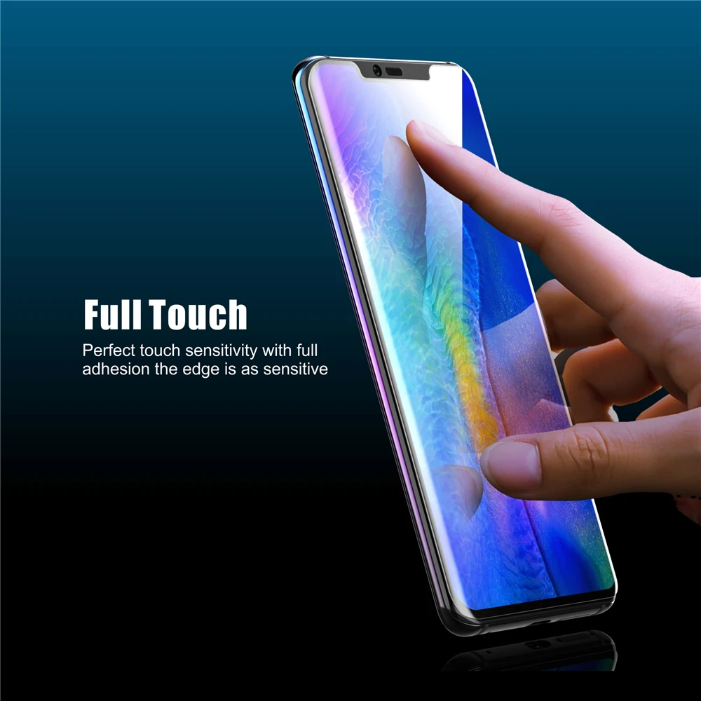 Закаленное стекло Vothoon для Huawei Mate 20 Pro 6D полностью клеящееся с изогнутыми краями