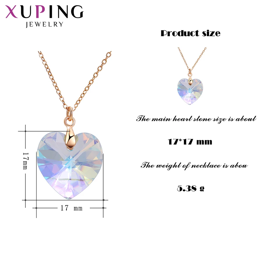 Xuping подвеска в форме сердца ожерелья подвески стильные кристаллы от Swarovski