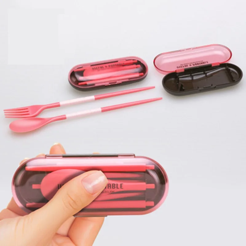 

Portable Travel Cutlery Folding Travel Dinnerware Set Fork Tableware Portable Kid adult cubiertos portatil new year Gift