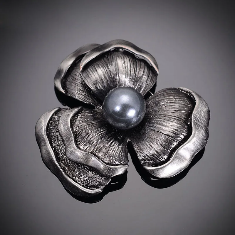 Античный Черный Цвет Ретро цветок броши старинные украшения новая мода имитация