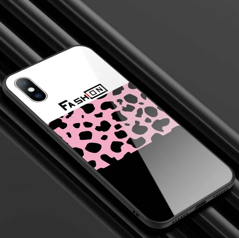 T5 GTWIN Роскошный чехол из закаленного стекла для iPhone Xs Max Xr X 8 7 6 6s Plus с леопардовым принтом, защитная задняя крышка для телефона, чехол в виде ракушки - Цвет: T5