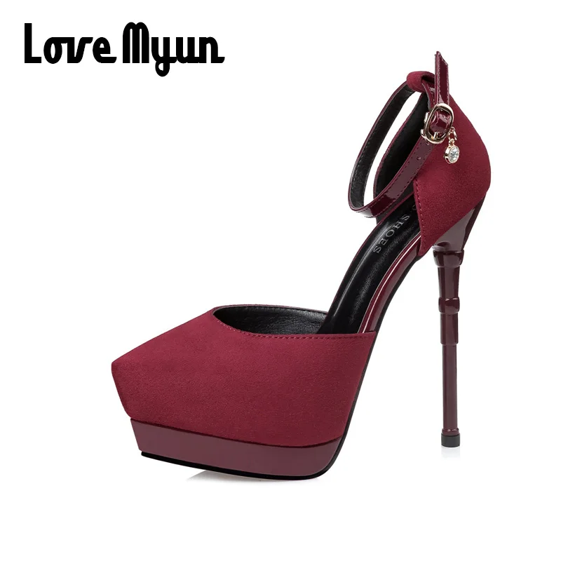 

2019 Summenr fashion shoes Women Sandals Heel Pumps Sexy platform Non-slip Pointed Toe lady Super high heels 14.5cm Shoes PB-47