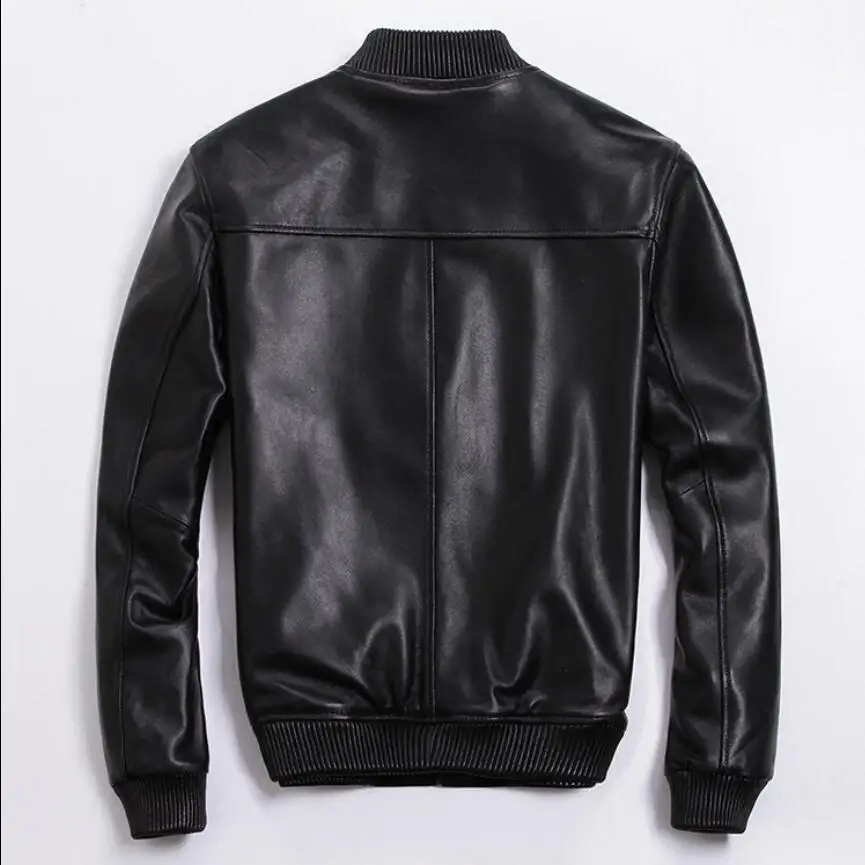 Xs-5xl 2021 новый овечья кожа натуральная кожаная куртка для мужчин тонкий короткий