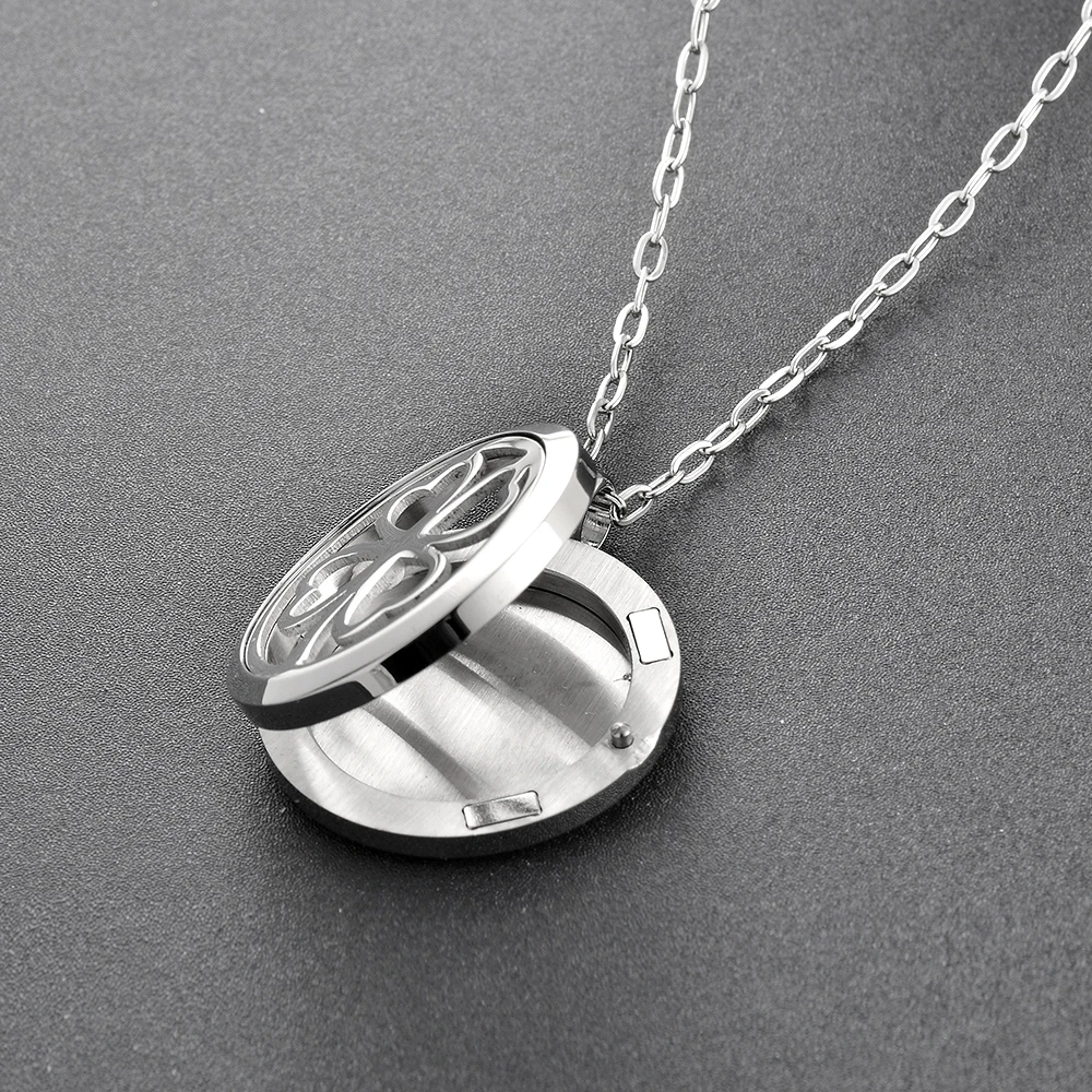 IJD0174 Lucky Clover Essential Oil Diffuser Necklace Aromatherapy Locket Magnetic Closure Pendant Jewelry for Boys Kids | Украшения и