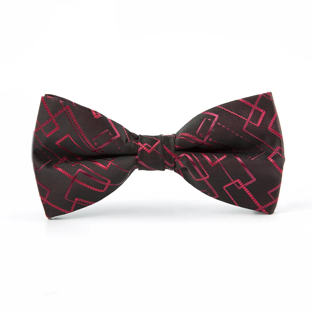 High Quality Bow Tie Silk Jacquard Geometric Figure Black Red Blue Bowtie Business Casual Graduation Company Party Holiday gifts |