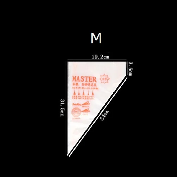 100 шт./упак. одноразовый мешок, кондитерский мешок для крема, декоративные насадки для торта Кондитерские мешки Кондитерские инструменты для украшения выпечки кондитерских изделий инструмент для украшения торта - Цвет: M