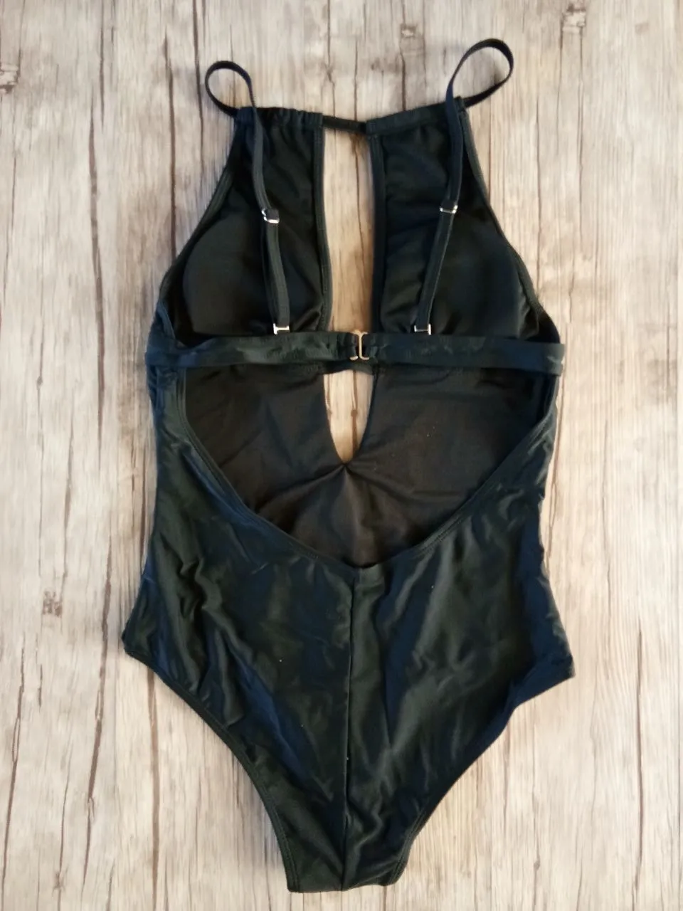 

2018 black high waisted one pieces swimsuit for women sexy bodysuit monokini push up hollow out bikini high neck bathing suits