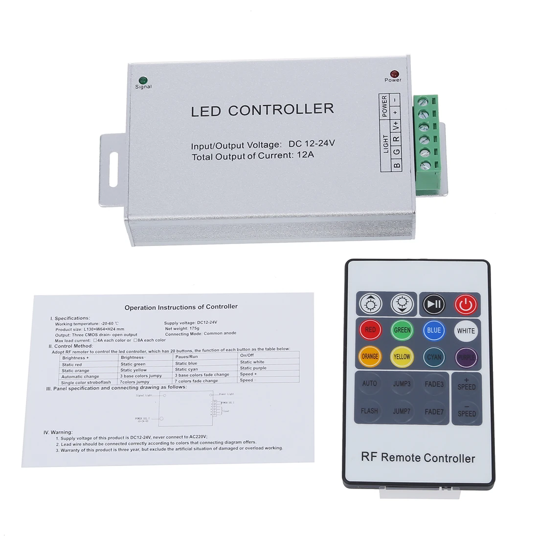 12 24 в RGB светодиодный контроллер с 20 клавишами RF Remote|rf remote|remote key controlrf control remote |