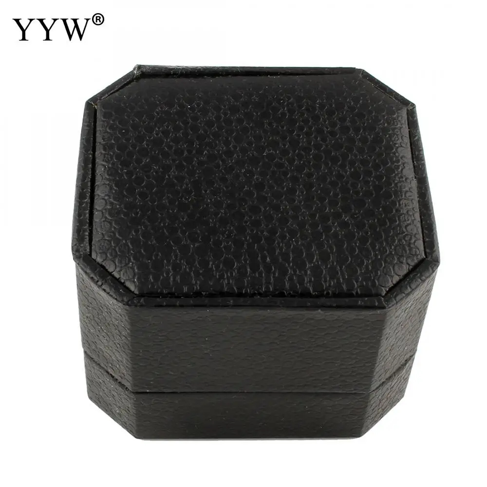 

PU Leather Jewelry Necklace Ring Earring Display Storage Organizer Box Case Gift Box Black Engagement Wedding Jewelry Container