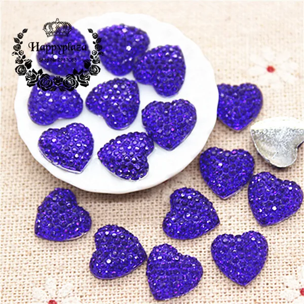 dark purple 100pcs 100 шт 11 мм полимерные блестящие стразы в форме сердца с плоской задней стороной кабошон Сделай Сам Скрапбукинг телефон/свадебное украшение ремесло - Цвет: dark purple 100pcs