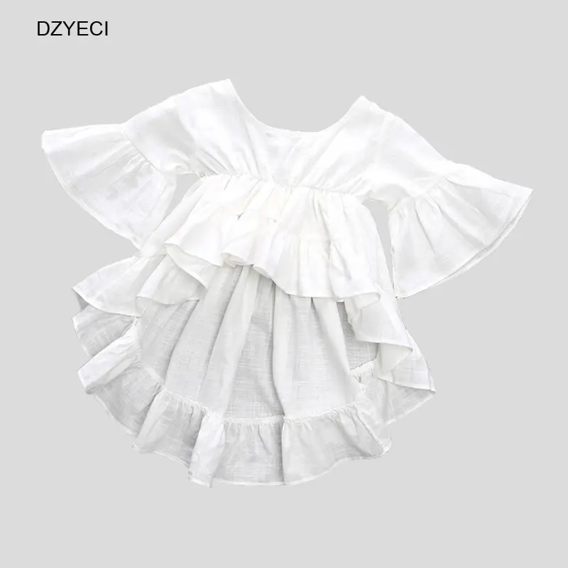 Девичья школьная одежда DZYECI джинсовый костюм рубашка короткий топ платье +