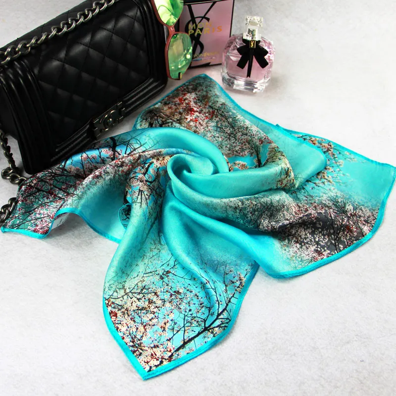100% silk Scarf for women Female girl ladies fashion baby children Scarves handbag hair ribbon square scarf 53*53CM |