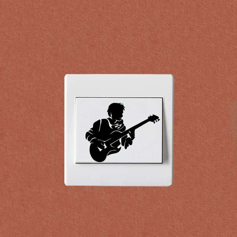 Гитара певица музыка звук виниловый Декор настенный стикер переключатель