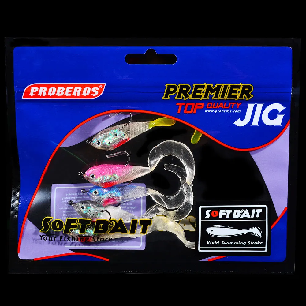 5 шт./лот джиг крючком Мягкая приманка цветов рыболовная 8.5см5г искусственная