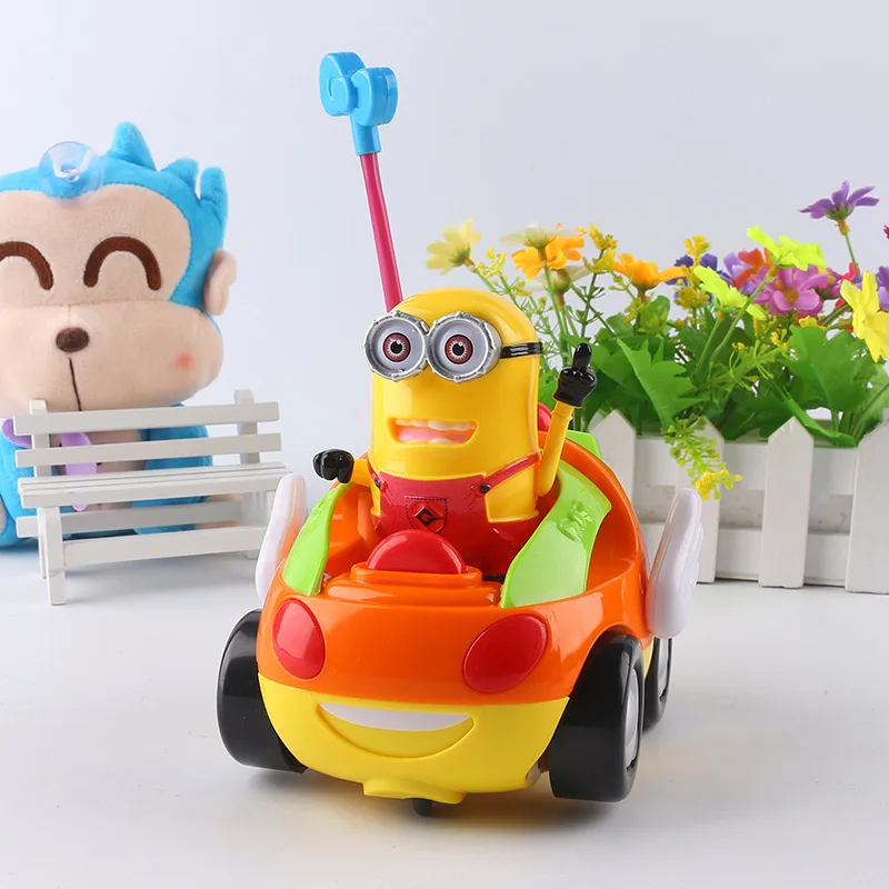 Minions Детские Мальчики Девочки Дораэмон дистанционного управления электрические игрушки автомобиль детская машинка на ру высокая скорость милый кот Мультфильм Музыкальная лампа детский автомобиль игрушка - Цвет: Minions