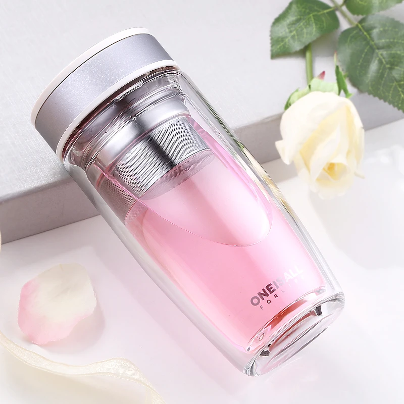 ONEISALL 380 мл стеклянная кружка для путешествий с фильтром чая чашка деловая