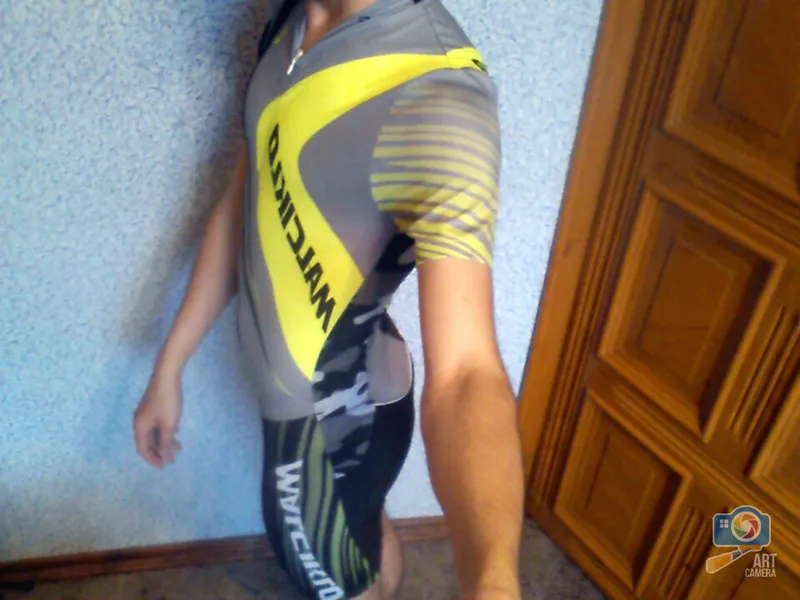 Malciklo Триатлон костюм эластичный для велоспорта Джерси плотный Skinsuit плавания