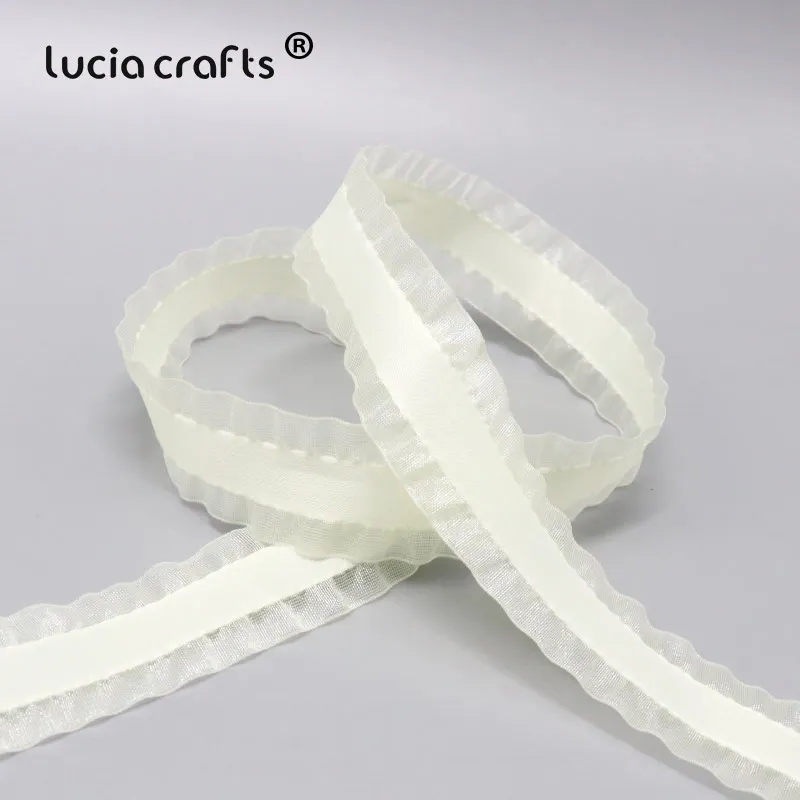 Lucia Crafts 5 ярдов 25 мм кружевные ленты Сетка кружевная ткань DIY платье украшения для