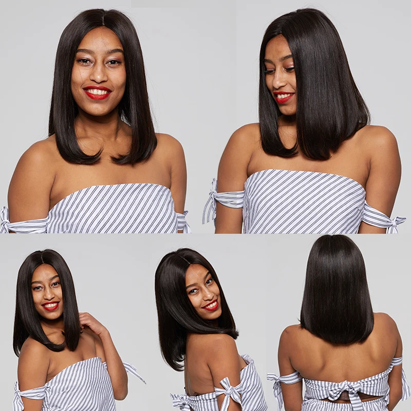 Парики для чернокожих женщин из перуанских человеческих волос прямые парики с