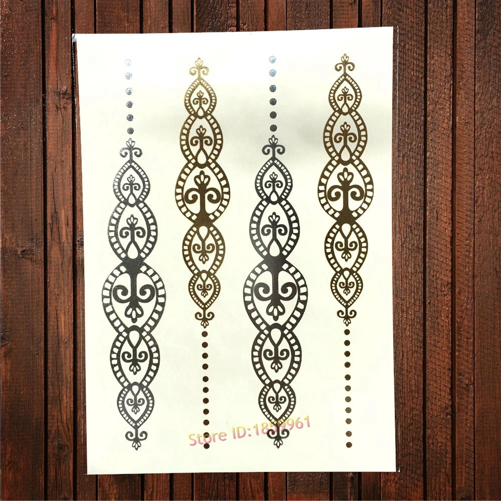 1 шт. индийская Золотая Татуировка Hamsa ручной глаз слон Ганеша Подсолнух цветок