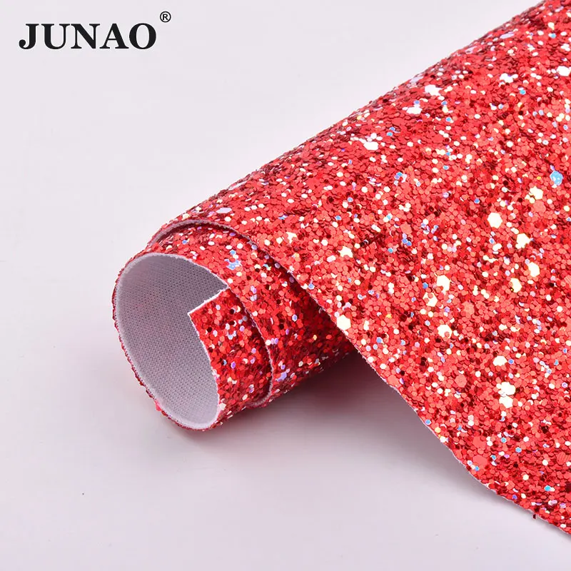 Red AB JUNAO, 20*34 см, цветные блестки, синтетическая кожа, искусственная кожа, ткань, пайетки, ткань, листы, сделай сам, ремесла - Цвет: Red AB
