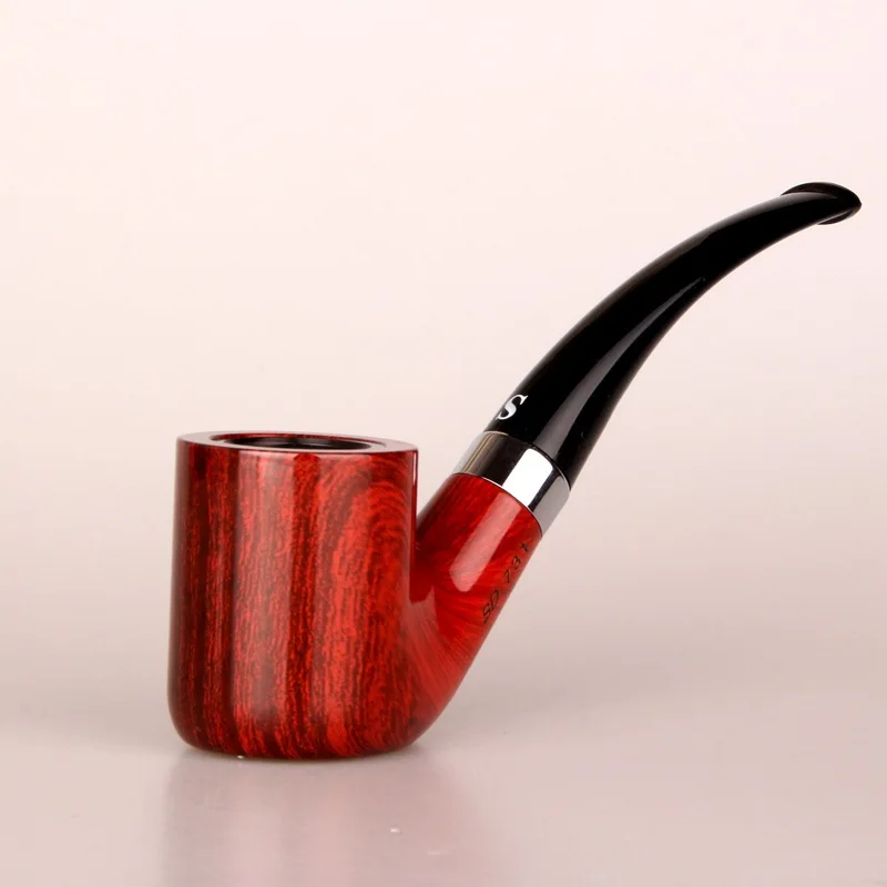 

1 piece classic durable tobacco pipe Bakelite cigarette holder smoke pan bent filter pipe high-end portable herb smoking pipes