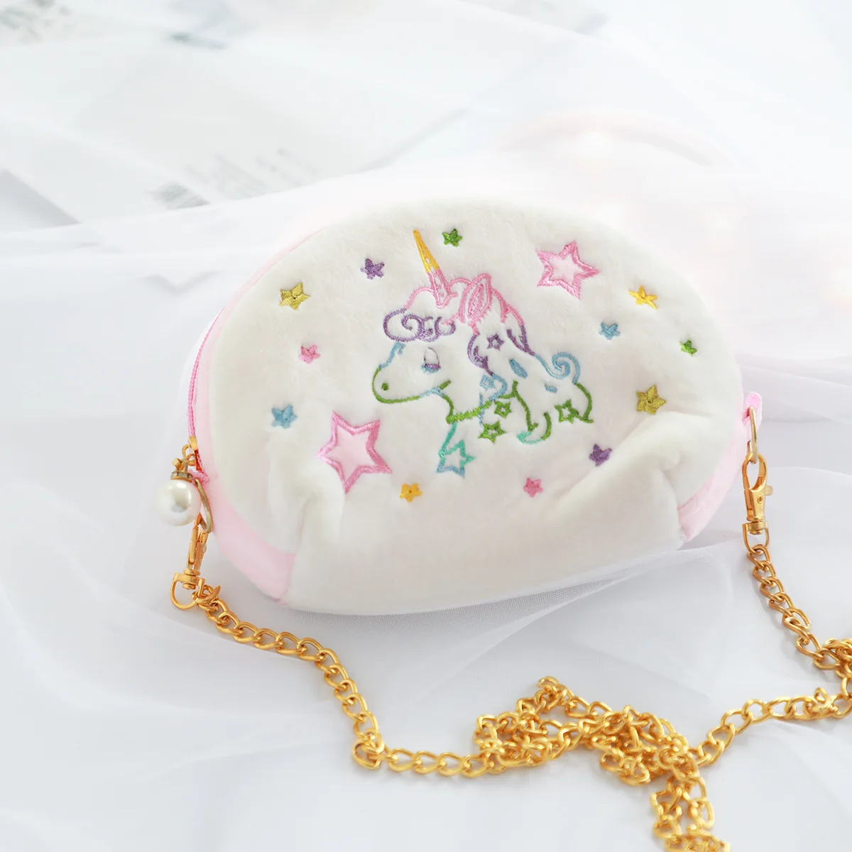 crossbody bag Плюшевые кошельки с единорогом и животными; креативные мягкие милые модные мини-косметичка на молнии для девочек; сумка через плечо; Новинка - Цвет: crossbody bag