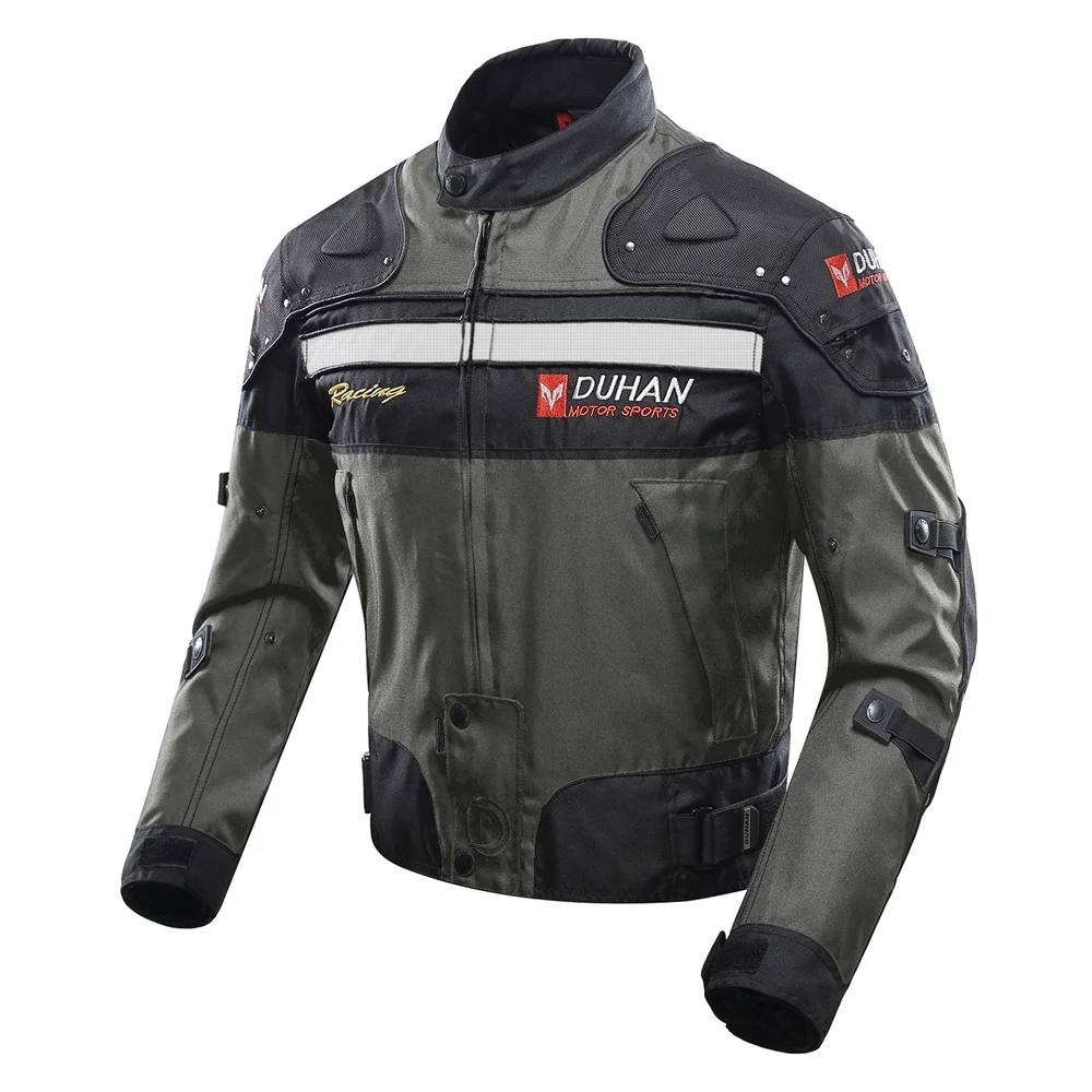 Духан мотоцикл ветрозащитный Спортивные куртки мотоциклетные куртки Body Armor защитная Moto синего мото куртка мотокуртки - Цвет: gray jacket