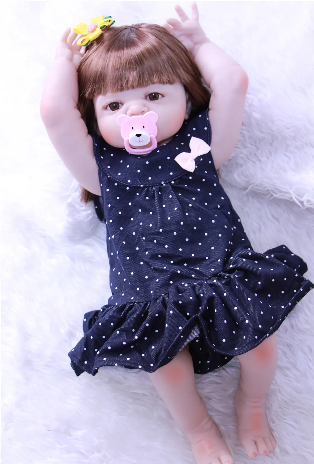 Кукла Bebes Reborn 57 см силиконовая кукла для девочки Baby игрушка ванны красивые