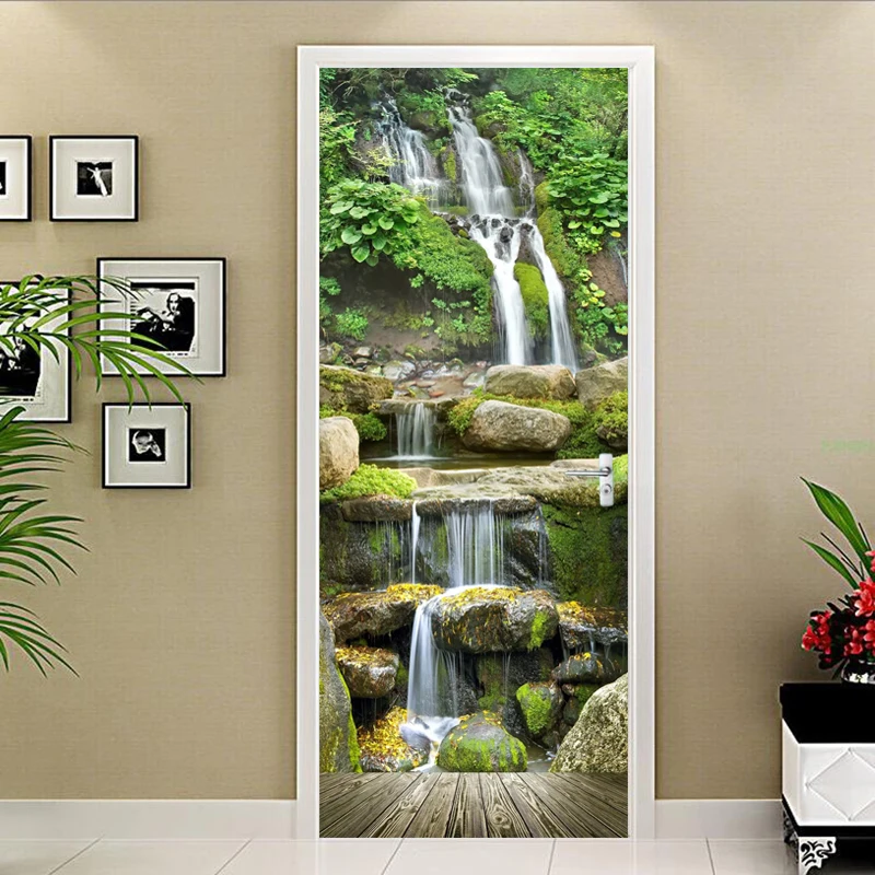 

3D Wallpaper Modern Waterfalls Landscape Photo Wall Murals Living Room Study Door Sticker Home Decor PVC Waterproof Wall Papers