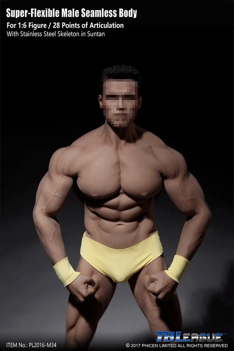 1/6 супер гибкий бесшовный телефон Suntan Man body 1:6 корпус из нержавеющей стали TBLeague M30