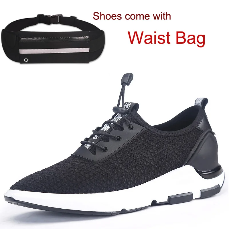 New Black Mesh Men's Sport Shoes Casual Lightweight Height increasing 6CM Elevator Sneaker for Outdoor Walking Running Hiking | Обувь