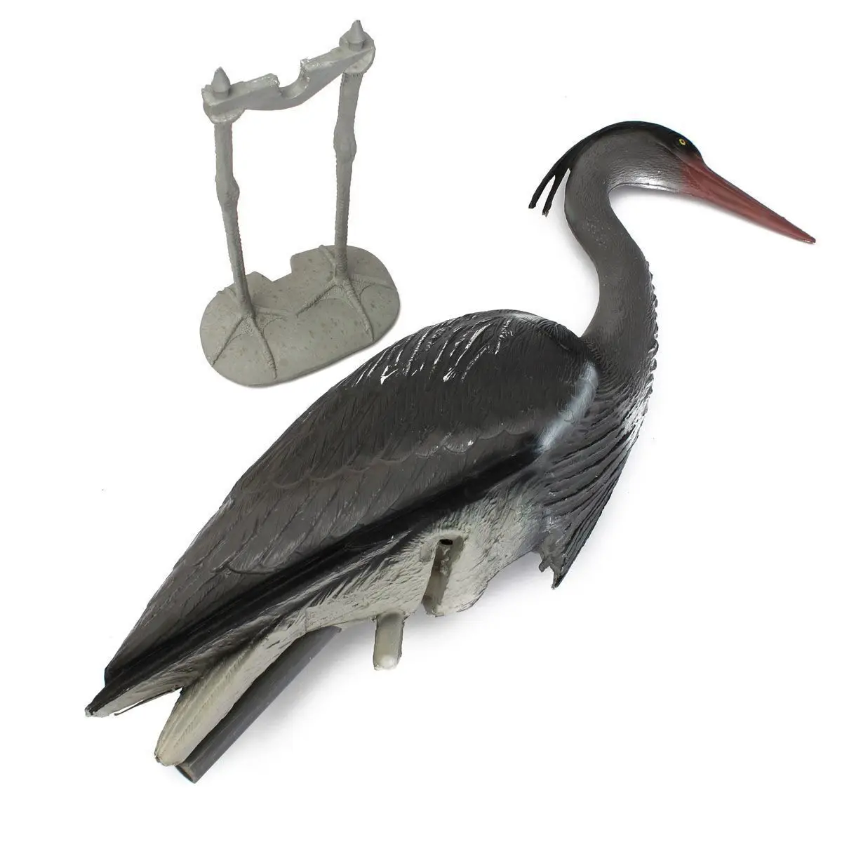 Реалистичная Большая пластиковая смола приманка украшение для сада Heron птица