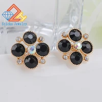 earring high end jewelry romantic plum shaped artificial stones inlaid crystal high quality alloy earring green