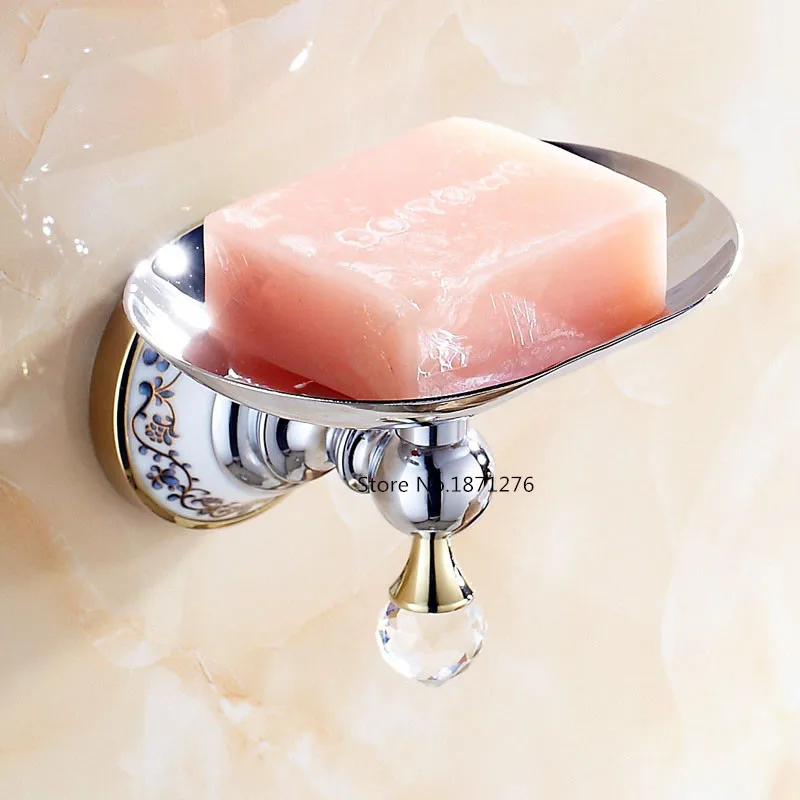 Настенный держатель для мыла античный золотой хромированный 3 цвета аксессуары