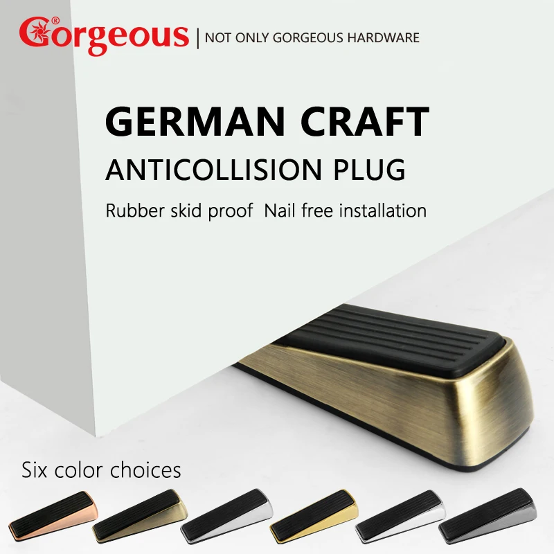 Gorgeous 6 color door stopper zinc alloy rubber stops wedge stop new silicone hardware accessories | Обустройство дома