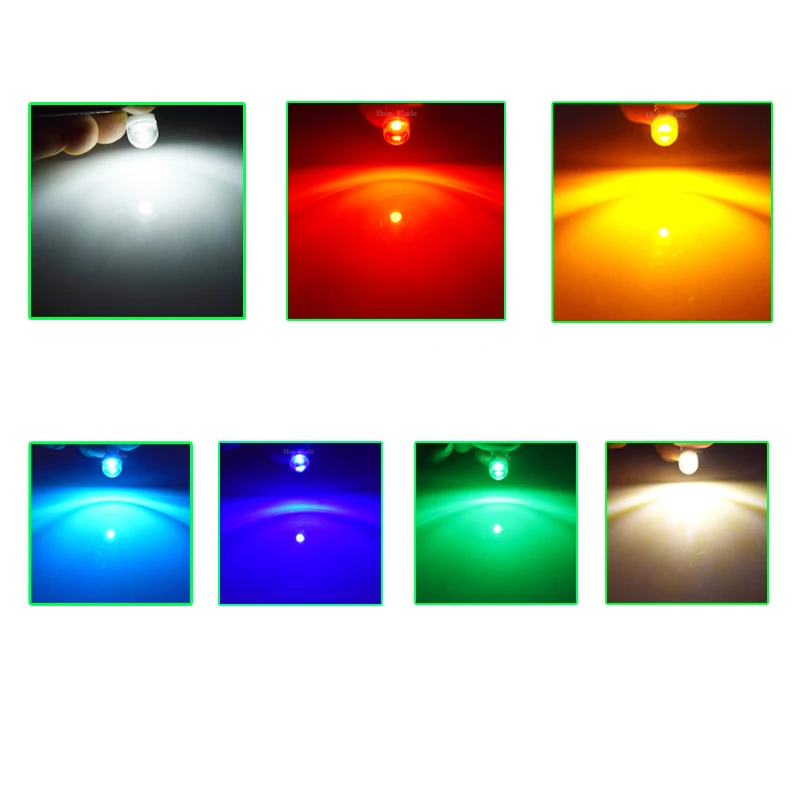 2X E10 led bulb lights Dc 3V 6V 12V Indicator Ice blue warm white red yellow green Car Interior Light Auto instrument bulbs lamp |