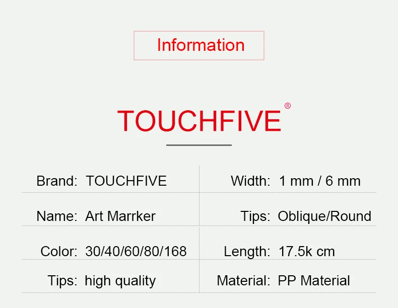 TouchFIVE маркеры 40/60/80/168 и 30 штук на выбор, набор профессиональных маркеров на спиртовой основе с двойным наконечником для рисования, эскизов, дизайна, манги и аниме