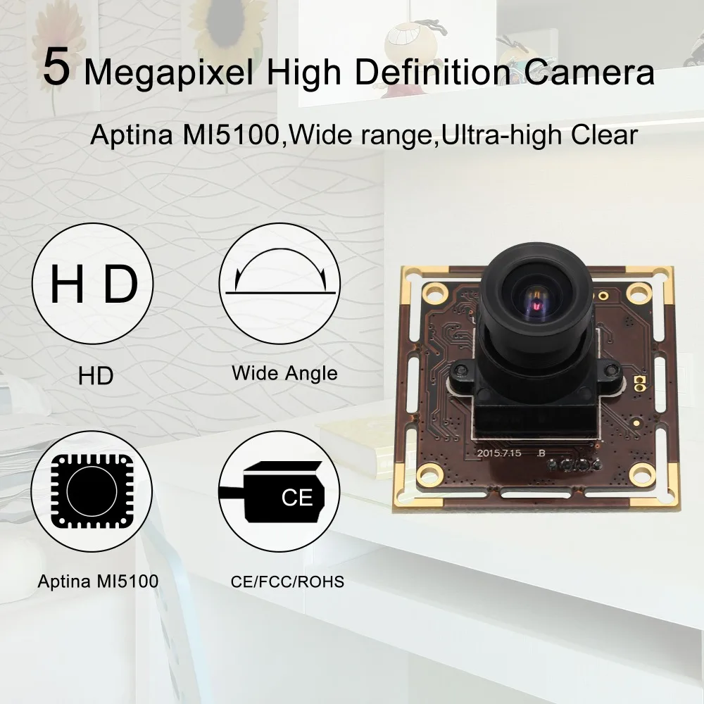 ELP 5mp camera module usb 2.0 High Speed Aptina MI5100 HD MJPEG 30fps at 1080P UVC Usb Cmos Camera Module for Android Modile | Мобильные