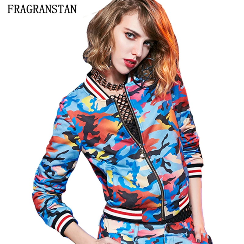 Женская бейсбольная куртка с камуфляжным принтом Повседневная Свободная