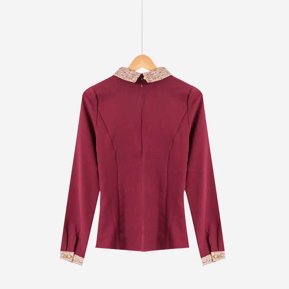 Женская шифоновая блузка с длинным рукавом и воротником Питер Пэн|chiffon blouse|long sleeve