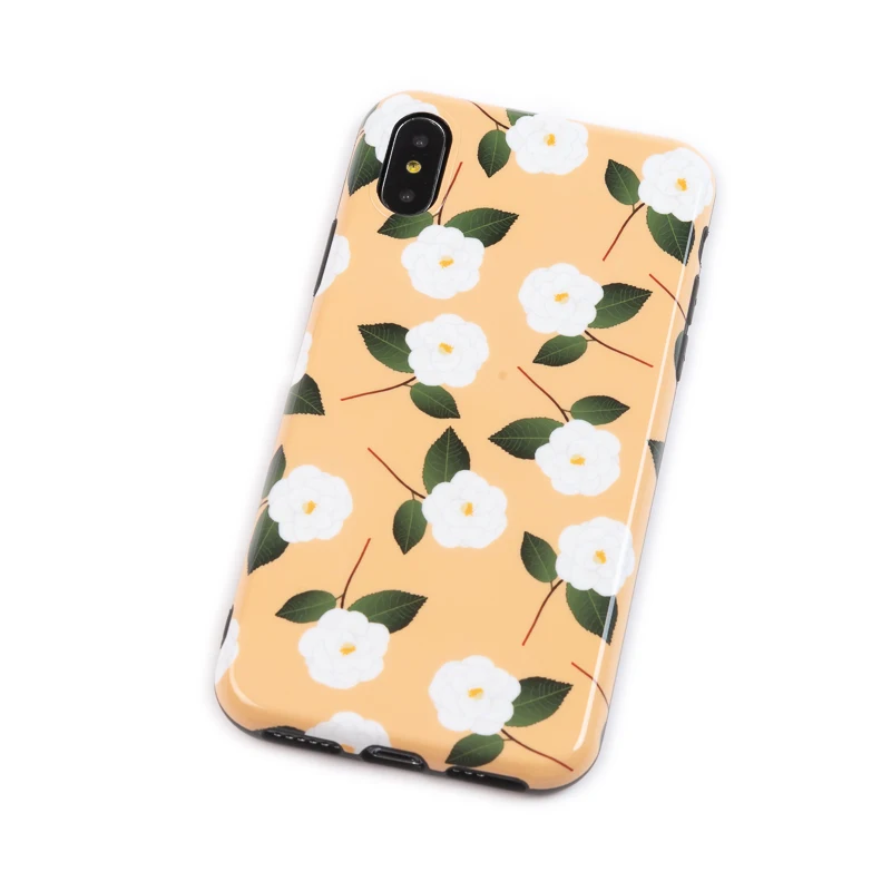 Роскошный Блестящий глянцевый цветочный чехол для iPhone X S MAX Xs XR Love мягкий из ТПУ 6 6s