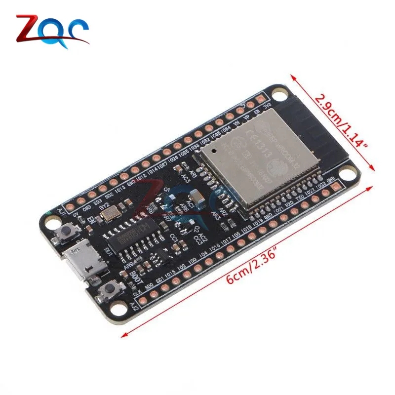 ESP-32 ESP32 Беспроводной Wi-Fi и bluetooth-адаптер 2,4 ГГц CP2102 микро USB, макетная плата двухъядерный модуль ESP-32S CH340G подобным ESP8266
