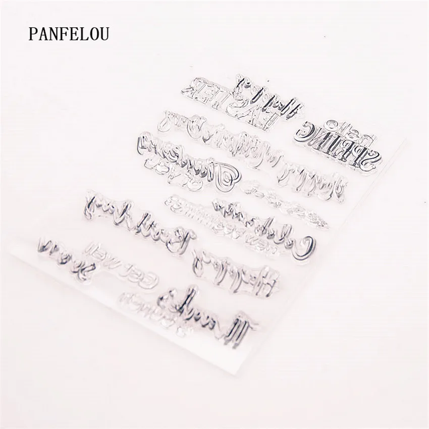 PANFELOU поздравления слова прозрачный силиконовый штамп/печать DIY Скрапбукинг/фотоальбом Декоративные прозрачные штамп листы