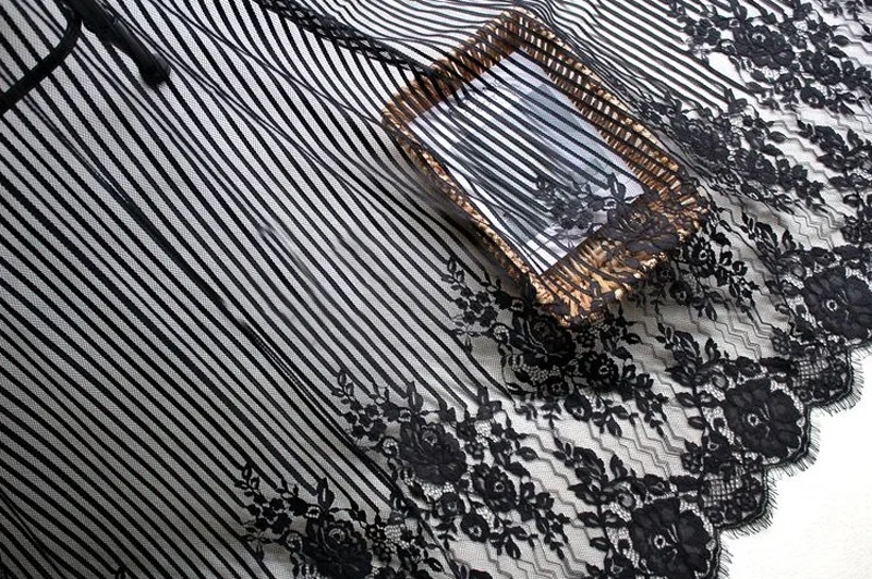 3 м/лот изысканное кружево с ресничками Ткань Белый Черный ручной работы Diy