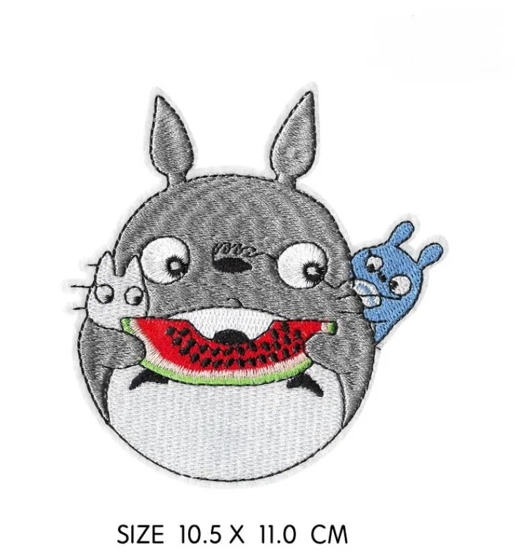 Тоторо без лица человек Железный На заплатках Hayao Miyazaki мультфильм значки с животными Вышитые аппликация Детская одежда аксессуары - Цвет: Цвет: желтый