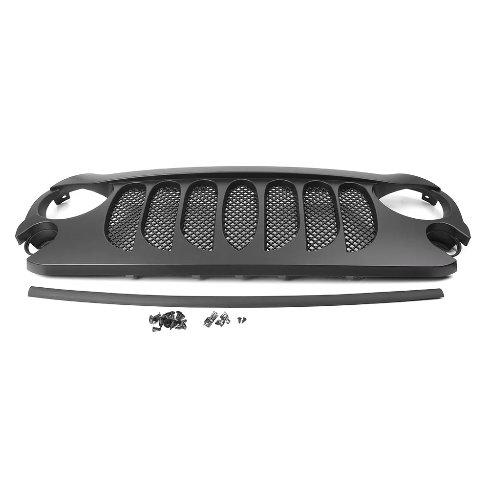 Передняя верхняя с капюшоном, сетка решетка гриль для Jeep Wrangler JK 2007 2008 2009 2010 2011 2012 2013 W/сетчатыми вставками