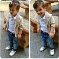 children suits kids fashion gentleman boys clothes shirtjeansjacket baby set toddler boy clothing spring autumn outfits bc1007