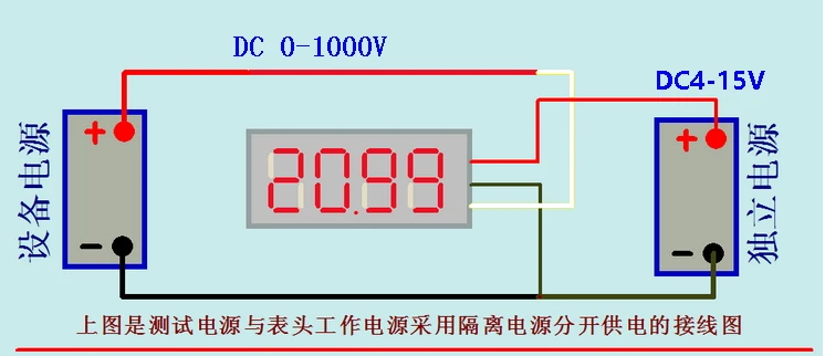 GWUNW DC 0-999,9 в(1000 в) четырехразрядный прецизионный вольтметр цифровой дисплей высоковольтный измеритель напряжения 0,36 дюйма 4 бит светодиодный